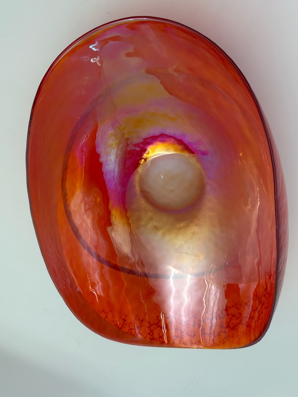 Large Murano Glass Sunset Bowl Crate & Barrel - Made in Italy - Picture 12 of 16
